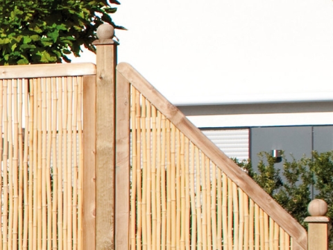 Sichtschutz Bambu aus Bambusst&auml;ben Abschluss 89x179-89cm 4113