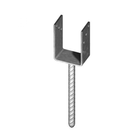 Pfostentrger-U verzinkt mit Riffeldolle 120mm