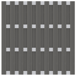 Zaun Jumbo WPC Alu Design anthrazit-silber 2078<br>179x179cm
