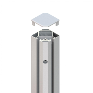 System Eck-Klemmpfosten 2315, silber <br>193cm