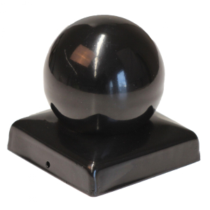 Pfostenkappe<br>Kugelform<br>Stahl schwarz<br>90x90mm