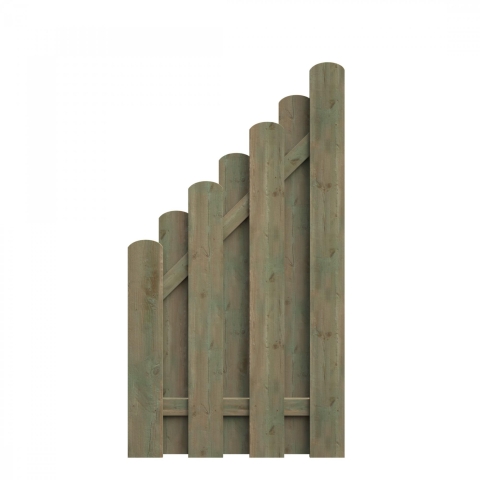 Bohlenzaun Boleo Abschluss Kiefer kdi gr&uuml;n 90x160-90cm