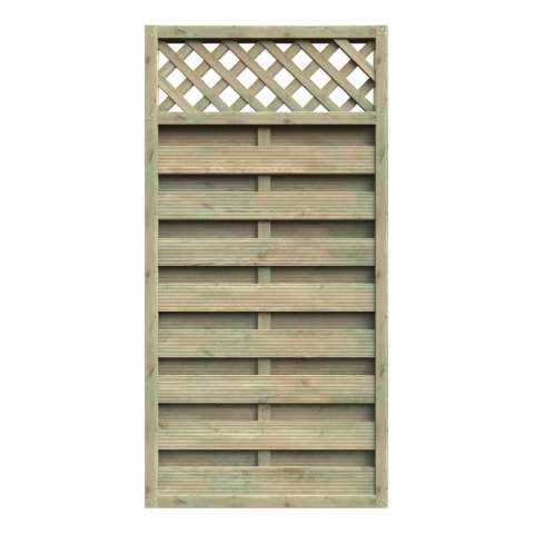 Dichtzaun Mailand 90x180cm Kiefer kdi gr&uuml;n mit Rankgitter