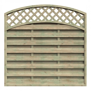 Dichtzaun Mailand Rundbogen 180x180/160cm Kiefer kdi gr&uuml;n mit Rankgitter
