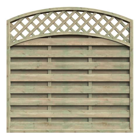 Dichtzaun Mailand Rundbogen 180x180/160cm Kiefer kdi gr&uuml;n mit Rankgitter