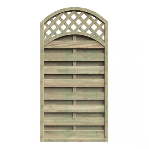 Dichtzaun Mailand Rundbogen 90x180/160cm Kiefer kdi gr&uuml;n mit Rankgitter