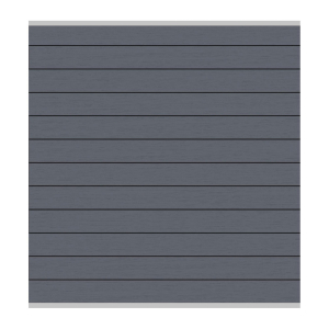 System WPC Zaunfeld-Set anthrazit, Silberleiste 2233  <br>178x184cm