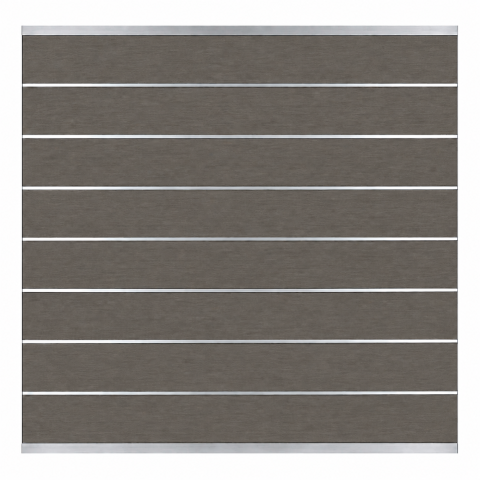 Elephant Steckzaun Modular EVO 180 WPC steingrau 180x174cm, Leiste Silber