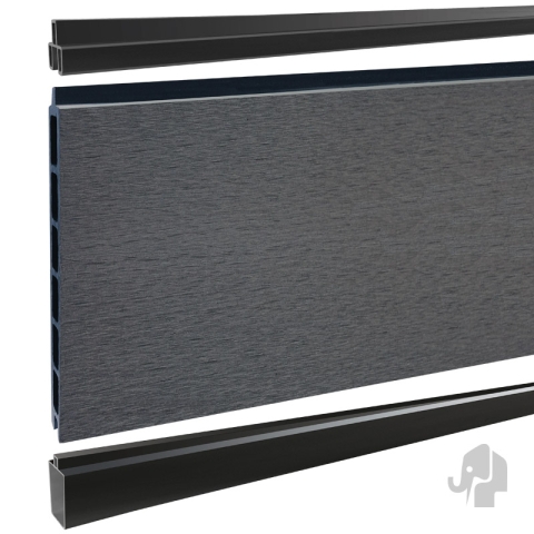 Elephant Steckzaun Modular EVO 200 WPC steingrau, Leiste Anthrazit 180x195cm