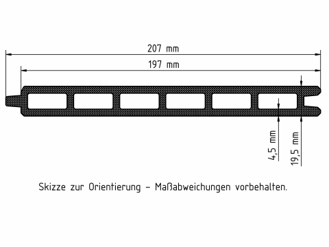 Elephant Steckzaun Modular EVO 200 WPC steingrau, Leiste Anthrazit 180x195cm