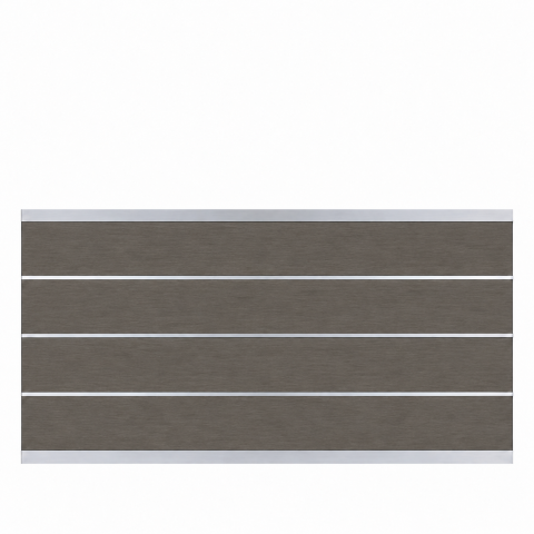 Elephant Steckzaun Modular EVO 91 WPC steingrau 180x91cm, Leiste Silber