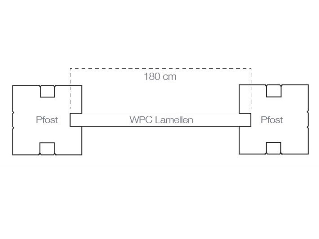 Elephant Steckzaun Modular EVO 91 WPC steingrau 180x91cm, Leiste Silber