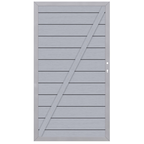 System WPC Tor grau 2578, DIN links - 98x180cm