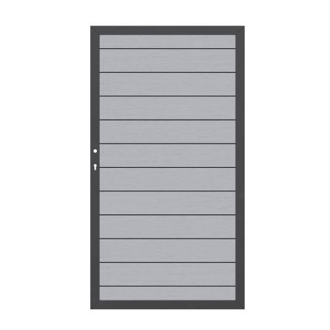 System WPC Tor grau 2580, DIN links - 98x180cm