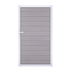 GrojaSolid BPC Steckzaun Tor Sonderbreite H:180cm Bicolor sand-silber