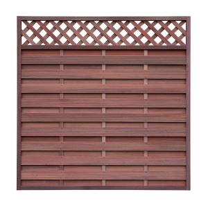 Clercx Keruing Hartholzzaun Elegant 10 mit Gitter - 180x180cm