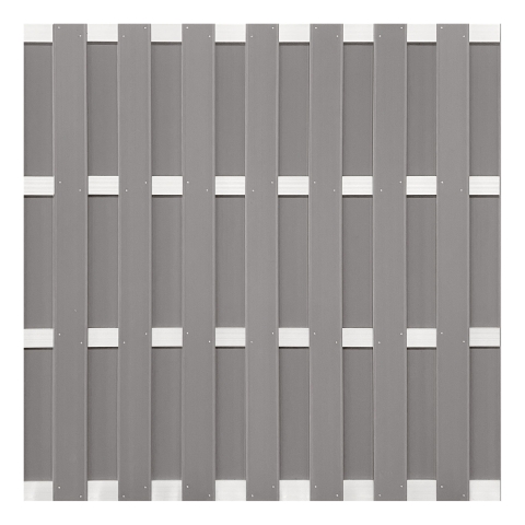 Groja WPC Fertigzaunelement 180x180cm hellgrau gerillt