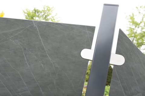 GroJa Stone Fence Keramik Anthrazit schr&auml;g 90x180-90cm