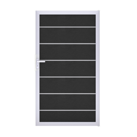 GrojaSolid Grande Premium BPC Steckzaun Universal Tor 100x180cm anthrazitgrau-silber