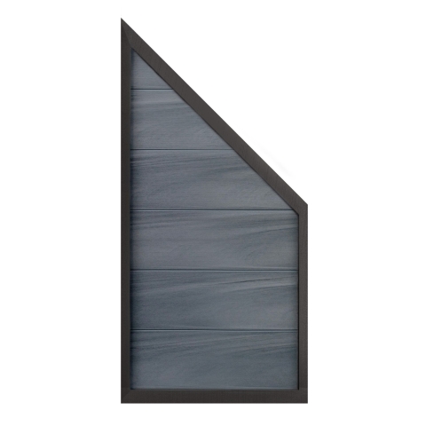 GrojaViento BPC Zaun Steingrau co-extrudiert 90x180 90cm Rahmen Anthrazit DB 703