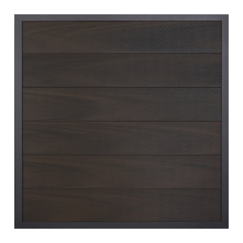 GrojaViento BPC Zaun Walnuss co-extrudiert 180x180cm Rahmen Anthrazit DB 703