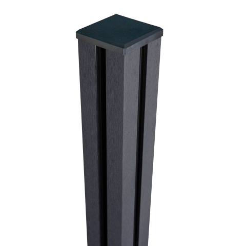 GrojaSolid BPC-Torpfosten anthrazitgrau, 10x10x190cm zum Aufschrauben