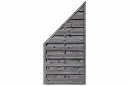 Dichtzaun 90x180-90 kdi grau Abschlusselement, Lamelle fein gerillt