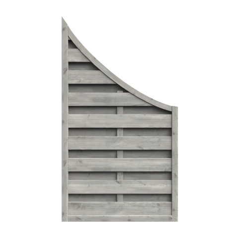 Dichtzaun 90x160-90cm kdi grau mit Leimholzbogen 50687