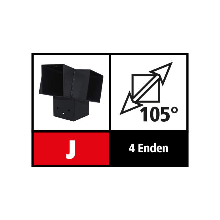 Suki Steckverbinder Verlngerung 105 Grad, 4 Enden - 91mm