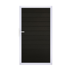 GrojaSolid BPC Steckzaun Universal Tor 100x180cm <br>schwarz co-exdrudiert - Alu-blank EV1