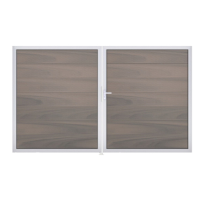 GrojaSolid Grande BPC Steckzaun Doppeltor DIN Links Sonderbreite H:180cm<br>BiColor co-exdrudiert EV1