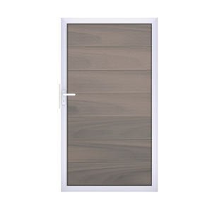 GrojaSolid Grande BPC Steckzaun Universal Tor 100x180cm <br>BiColor co-extrudiert-Alu-blank EV1
