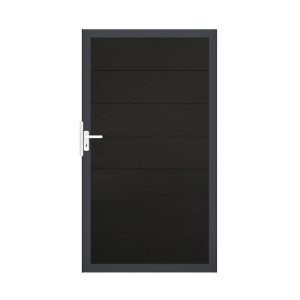 GrojaSolid Grande BPC Steckzaun Universal Tor 100x180cm <br>schwarz co-extrudiert-Alu-anthrazit DB703