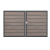 GrojaSolid Grande Premium BPC Steckzaun Doppeltor DIN Links Sonderbreite H:180cm - BiColor co-exdrudiert-anthrazit DB703