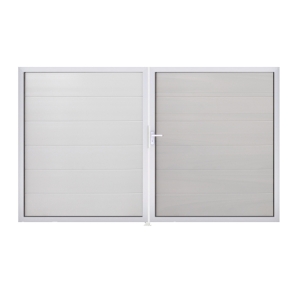 Groja BasicLine Steckzaun Doppeltor DIN Links Sonderbreite H:180cm weiss EV1