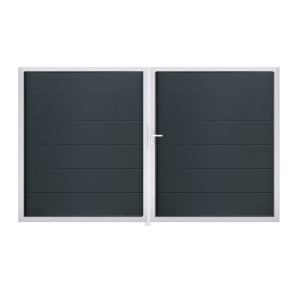 Groja BasicLine Steckzaun Doppeltor DIN Links Sonderbreite H:180cm anthrazitgrau EV1