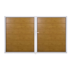 Groja BasicLine Steckzaun Doppeltor DIN Links Sonderbreite H:180cm Asteiche natur EV1