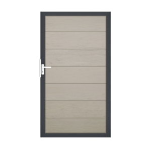 Groja Solid Grande BPC Steckzaun Tor Sonderbreite H:180cm Bicolor Sand, anthrazit DB703
