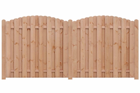 Bohlenzaun Rundbogen Kiefer L?rchenoptik 180x180-160cm 51343