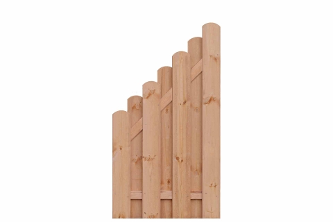 Bohlenzaun rund Kiefer L&auml;rchenoptik 90x160-90cm 51345