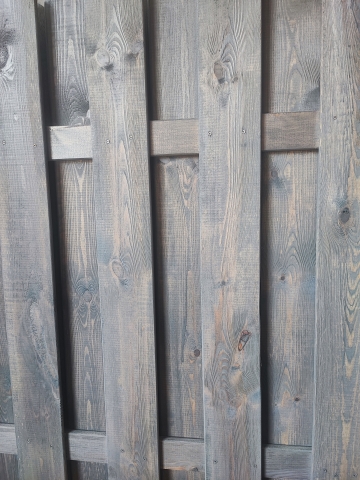 Bohlenzaun Kiefer Farbton Steingrau vorlasiert 180x180 cm