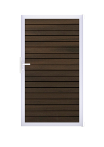 GrojaSolid Rhombus BPC Steckzaun Universal Tor 100x180cm walnuss Alu -blank  EV1