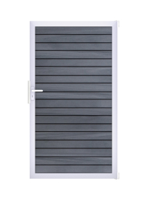 GrojaSolid Rhombus BPC Steckzaun Universal Tor 100x180cm steingrau  Alu -blank  EV1
