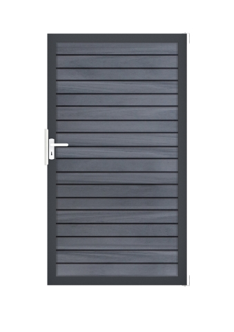 GrojaSolid Rhombus BPC Steckzaun Universal Tor Sonderbreite H:180cm steingrau-anthrazit DB703