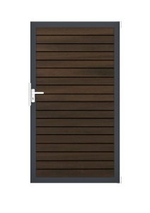 GrojaSolid Rhombus BPC Steckzaun Universal Tor Sonderbreite H:180cm Walnuss - Alu-anthrazit DB703