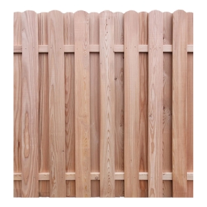 Bohlenzaun Rundkopf gerade L&auml;rche natur 180x180 cm