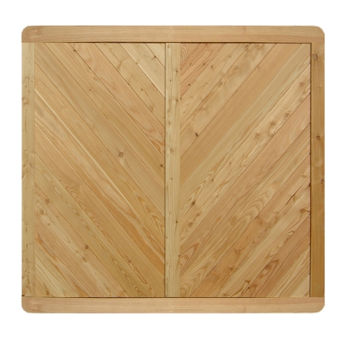 Massivzaun 180x180cm geschlossen L&auml;rche natur