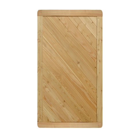 Massivzaun 90x180cm geschlossen L&auml;rche natur