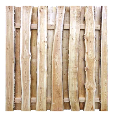 Bohlenzaun Starkis 180x180cm aus L?rche natur aus unbes?umten, s?gerauhen Bohlen