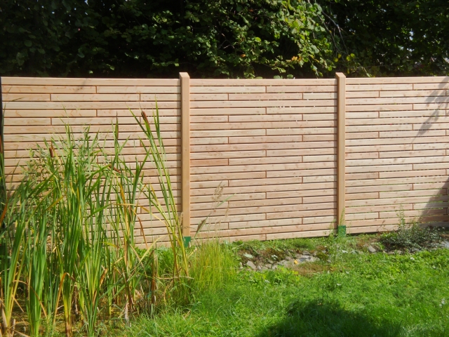 Massivzaun Rhombus-Sectio gerade L&auml;rche 180x180cm